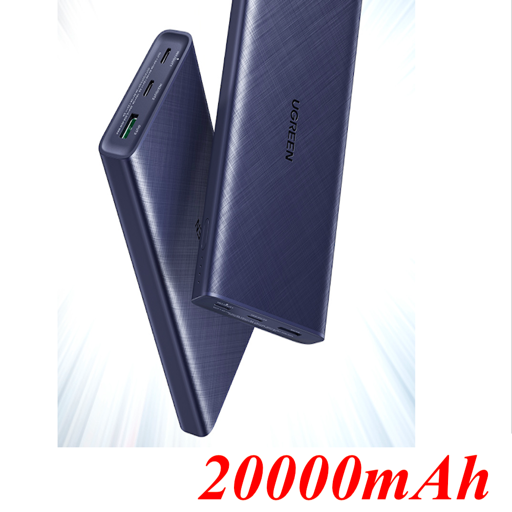 Ugreen 80304 20000mAh PD 45W Dual Type - C + USB - A Blue Fast Charging Power Bank PB165