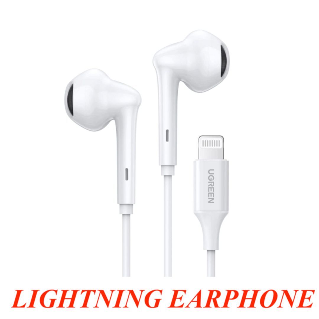 Ugreen 80649 Lightning MFI Wired Earphones White color EP101