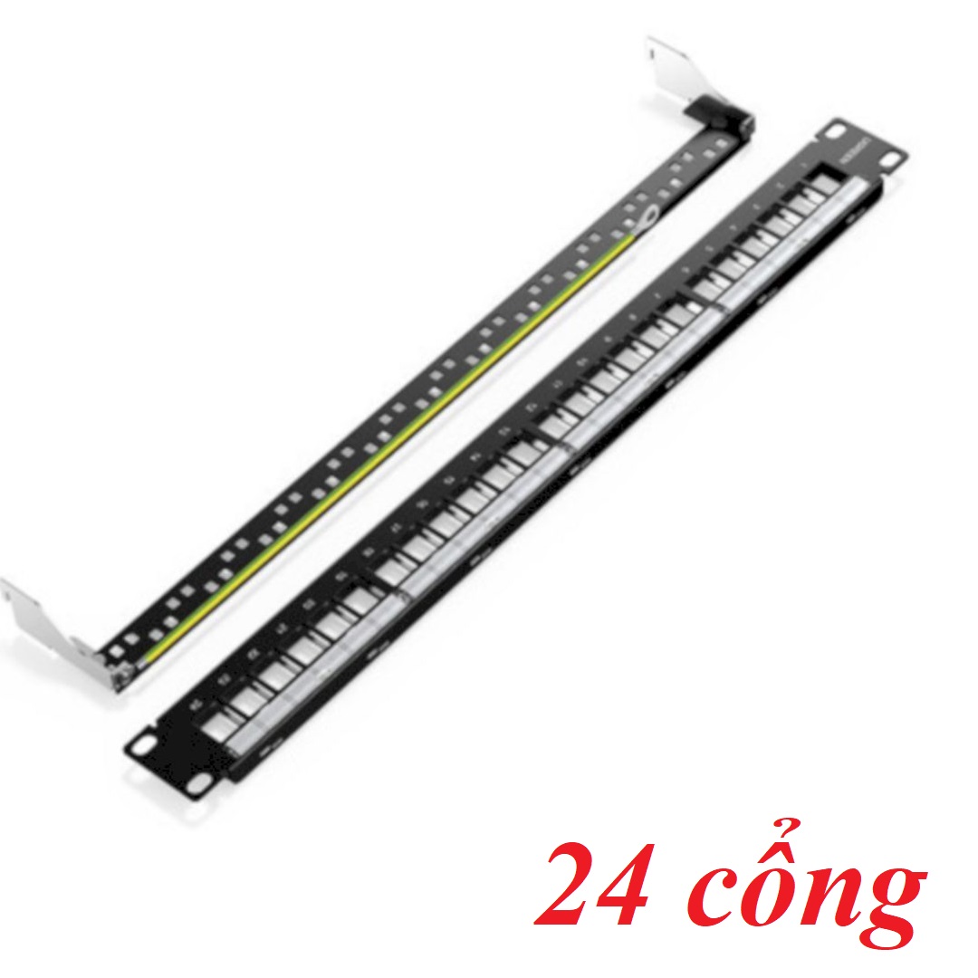 Ugreen 80448 24 port PATCH PANEL CATEGORIES 6 GIGABIT NETWORK RJ45 INTERFACE ENGINEERING HOME UNIVERSAL MODULE WITH SHIELDED CABLE MANAGER version nw156