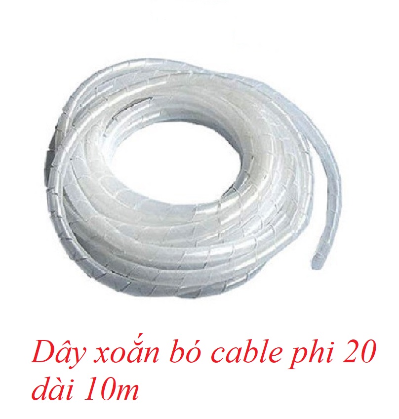OEM 85319 10M PHI 20 Dây xoắn lò xo nhựa phi màu trắng RUỘT GÀ