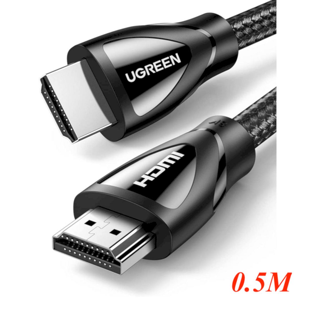 Ugreen 40493 0.5m 2.1 HDMI 8K 60hz 48Gpbs Male to Male Braided Cable 4k 120hz 50cm HD150