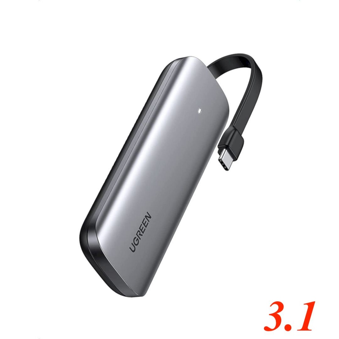 Ugreen 70691 USB 3.1 NVME M.2 M - Key 10GB Hard Drive Enclosure with Built - in Cable CM320