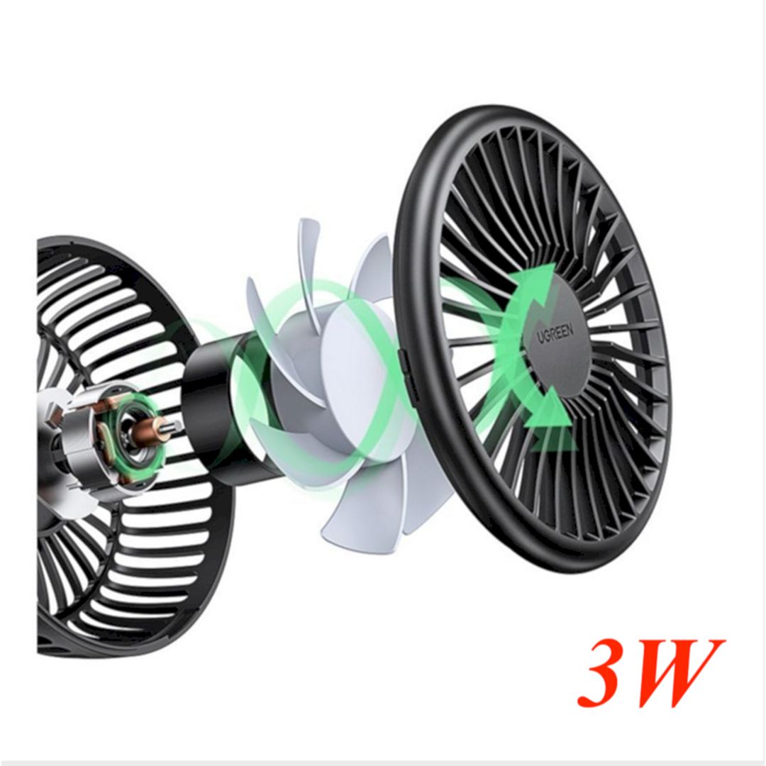 Ugreen 10421 3w usb A Air Vent Car Electric Fan Black LP436