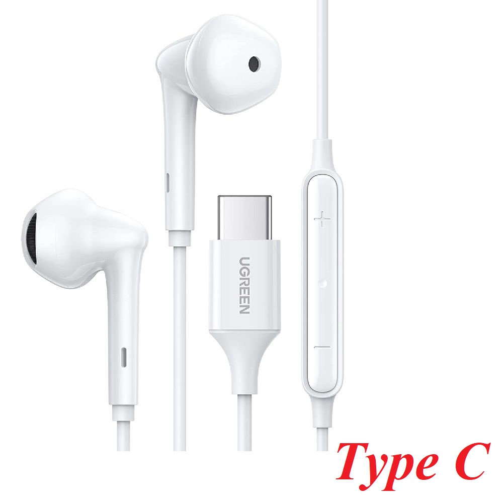 Ugreen 60700 Type c Wired Earphones Connector Headset White color EP101