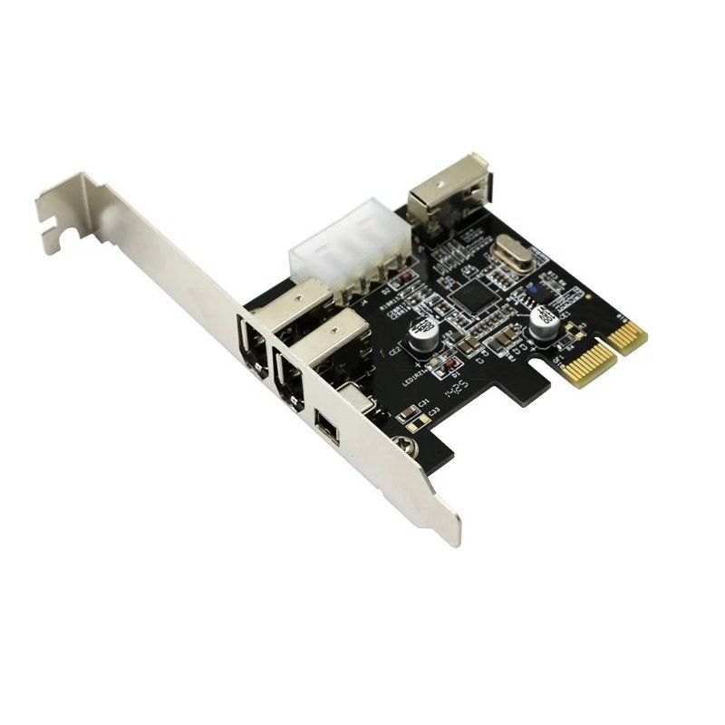 oem 19981 1394A-3N Card PCI-e 1x ra 3 cổng 1394A 400mb 2 lớn 6 pin + 1 nhỏ 4 pin có nguồn phụ