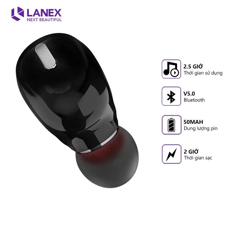 LANEX 17546 LEP-W03 V5.0 tai nghe Bluetooth hỗ trợ mic.tương thích nhiều thiết bị