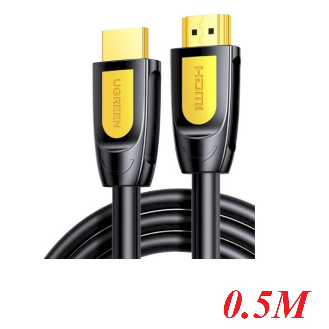 Ugreen 80837 0.5m 4k60hz 2.0 Yellow Black HDMI Round Cable 50cm HD101