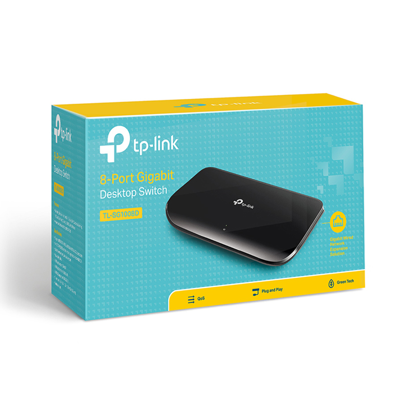 Tplink  17773 TL-SG1008D màu đen Bộ chia tín hiệu để bàn Gigabit 8 cổng chất liệu kim loại