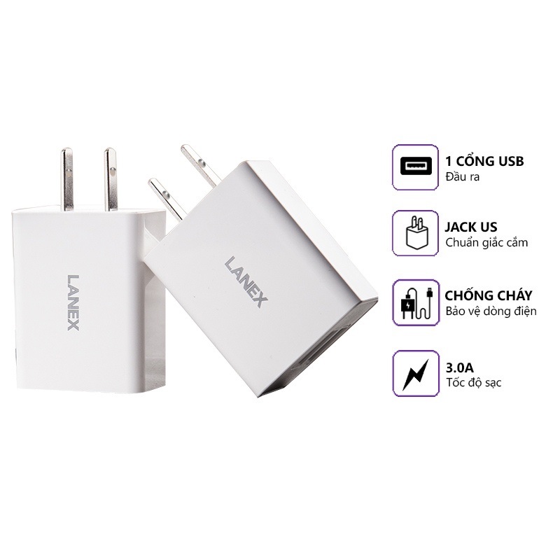 Lanex 15430 N02A Cóc sạc 2A