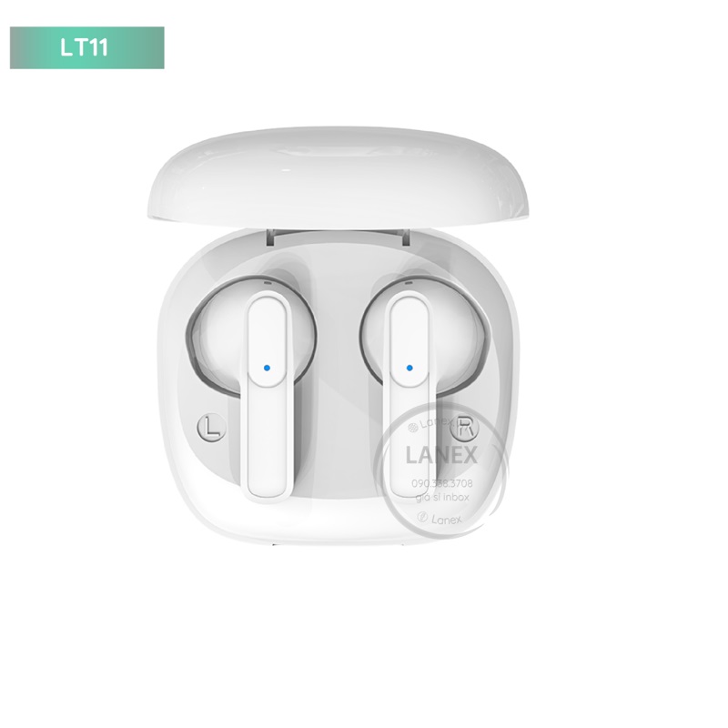 Lanex 16623 LT11 V5.0 cảm ứng Tai nghe Bluetooth mau trắng