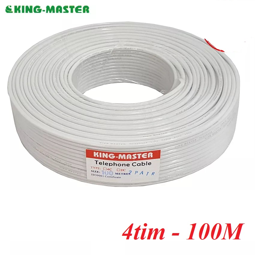 Kingmaster 18262 100M 4 Tim Cuộn cáp điện thoại