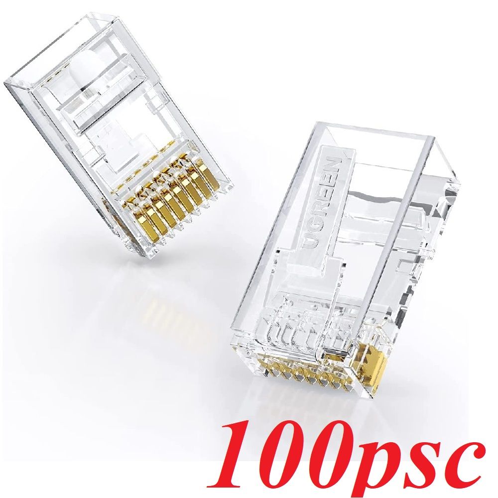 Ugreen 20800 100psc xuyên thấu  Cat6 Unshielded Plug 3U Modular rj45 jack NW171