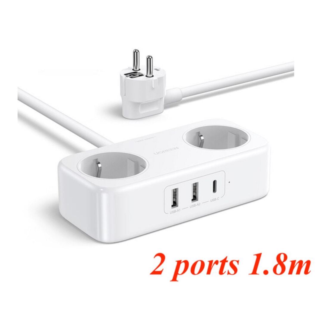 Ugreen 50683 4000w max 2 ports 1.8m power extension + 30W 1 type c + 2 usb A DigiNest Life 2A1C desktop charger CD280