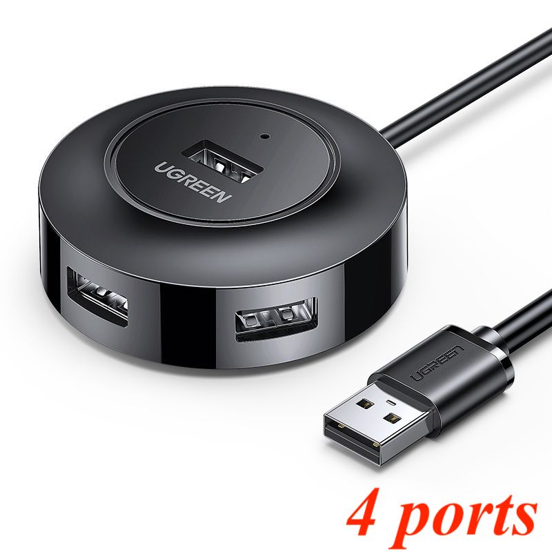 Ugreen 20295 1.5m USB 2.0 Hub 4 Ports LED Black CR106