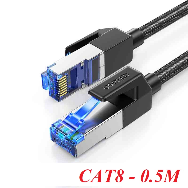 Ugreen 90540 0.5m CAT8 F/Ftp 25Gbps 2000mhz Black Ethernet Cable Braided pure cooper NW153