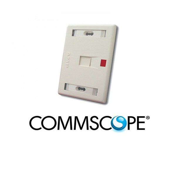 Amp 17400  272368-1 Mặt ổ cắm chữ nhật 1 cổng SL110  màu hạnh nhân nắp sập chính hãng