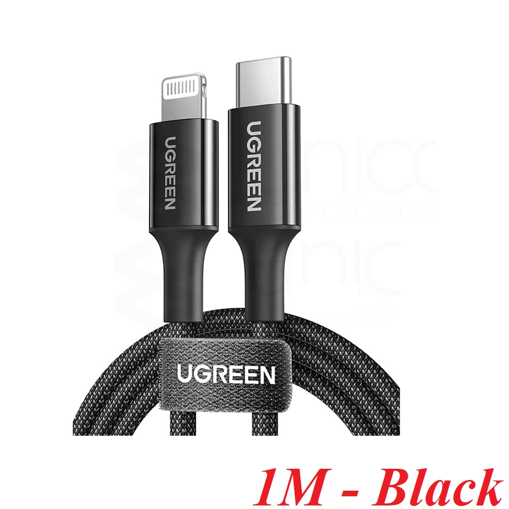 Ugreen 90493 1M  màu đen có chip MFi Cáp dữ liệu USB-C sang lightning US532