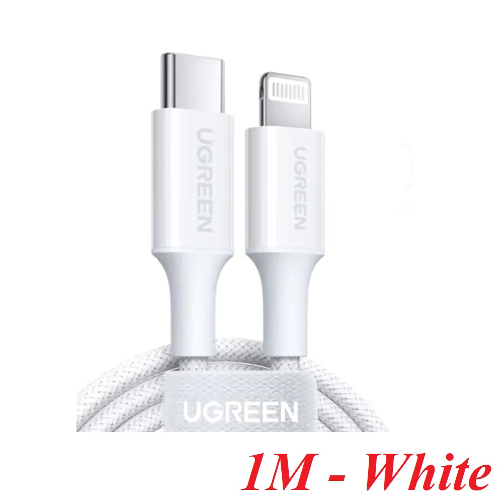 Ugreen 90447 1M màu trắng có chip MFi Cáp dữ liệu USB-C sang lightning US532