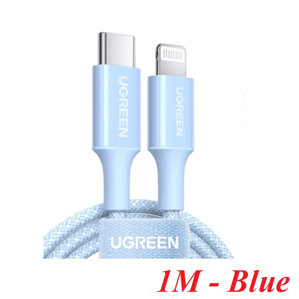 Ugreen 90448 1M  màu xanh có chip MFi Cáp dữ liệu USB-C sang lightning US532