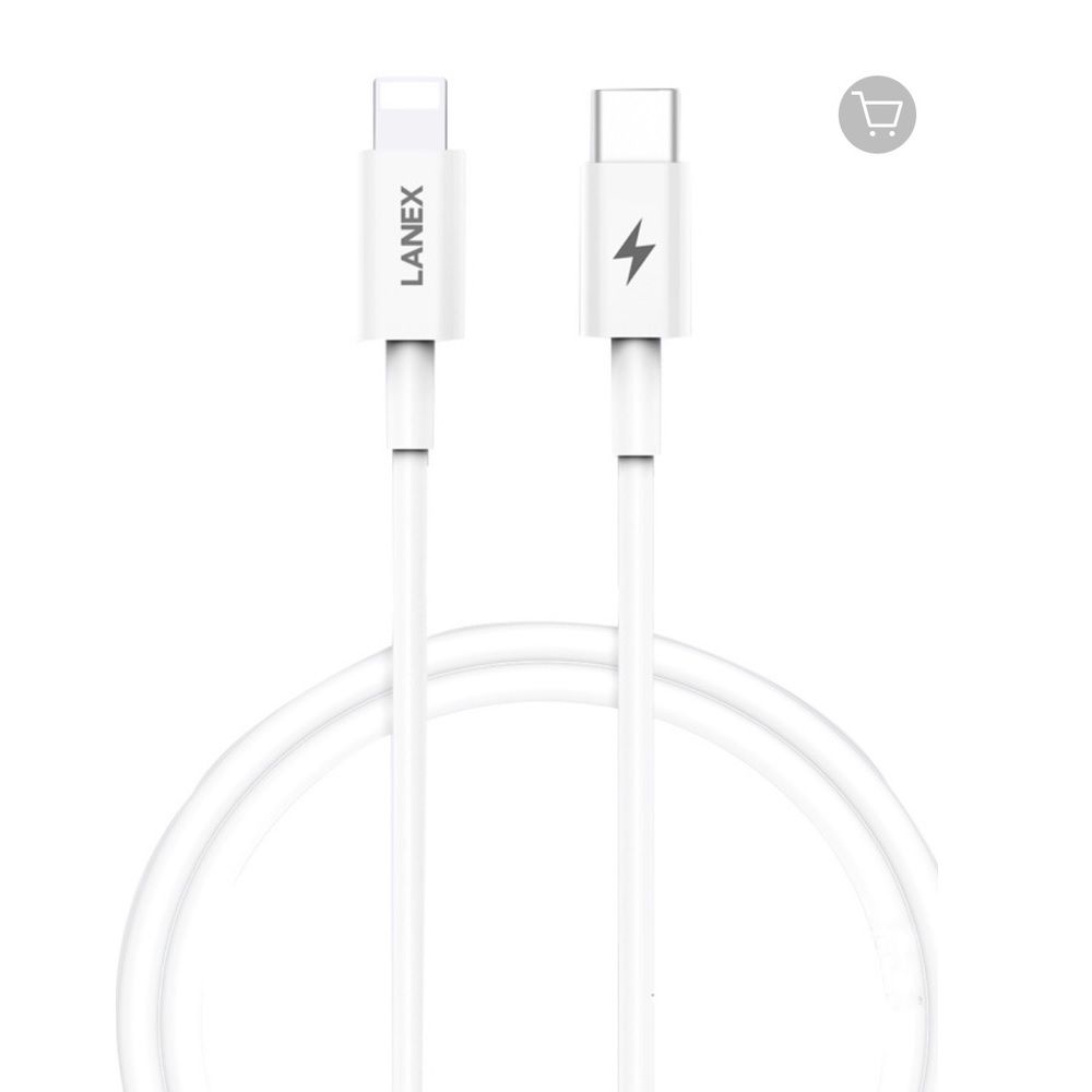 Lanex 18389 LS05CL  20w 3a cáp sạc Type C sang lightning dài 1.2m màu trắng