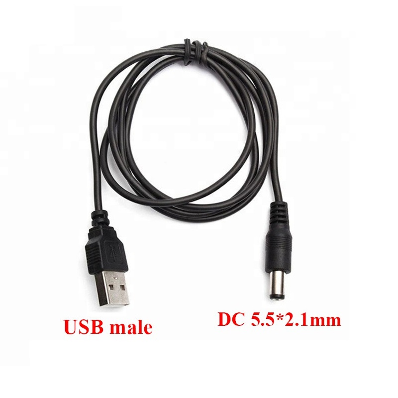 Oem-ah 16387 Đen 1m Cáp nguồn USB ra cổng DC 5.5