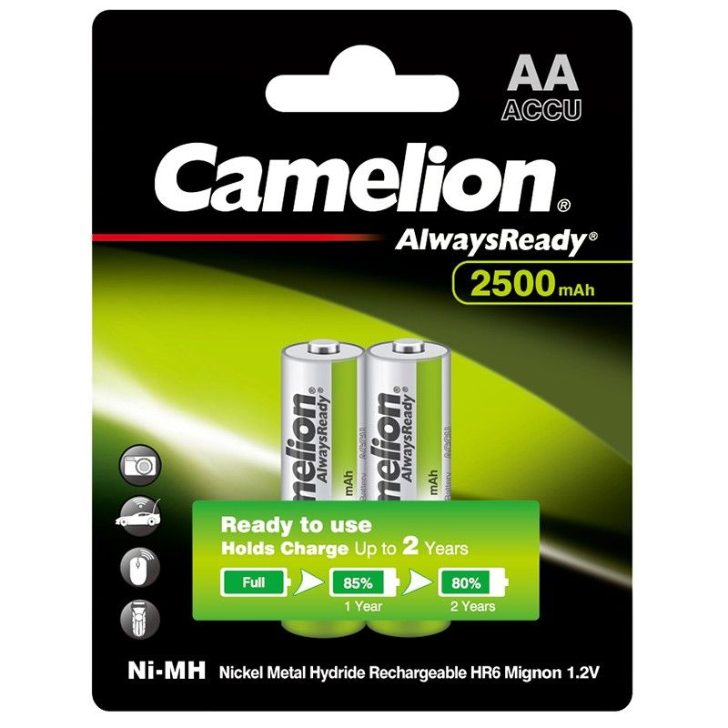 Camelion 19099 AA HR6 BP2 2500mAh 1.2V Cam Pin 2A Sạc Vỉ 2 Viên