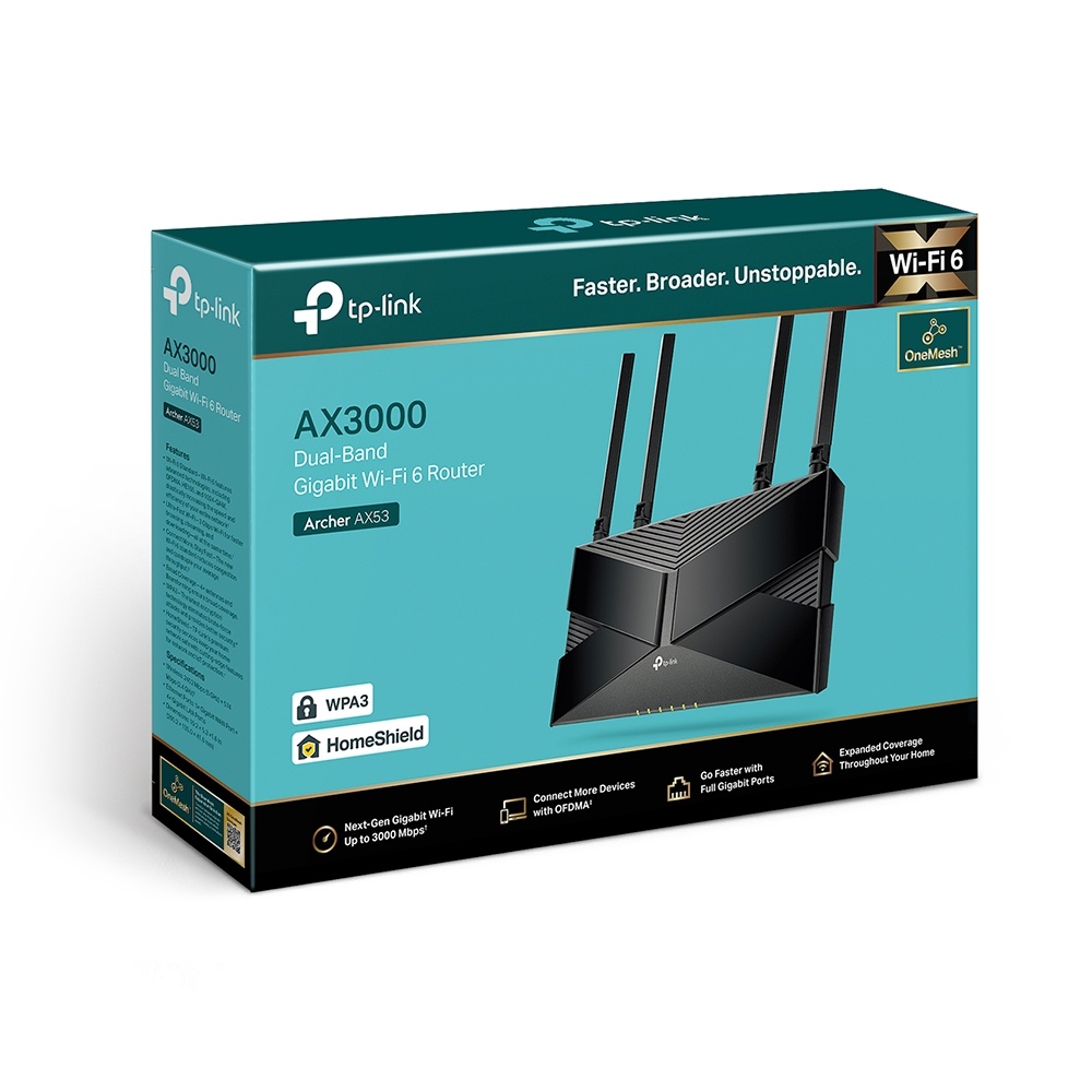 TPlink 26754 Archer AX53 chuẩn AX30 Bộ định tuyến WiFi 6