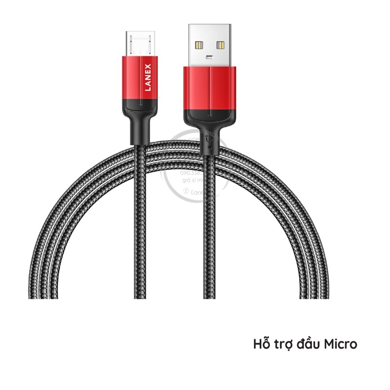 Lanex 29210 Ls30m 1m màu đen cáp sạc micro dây dù
