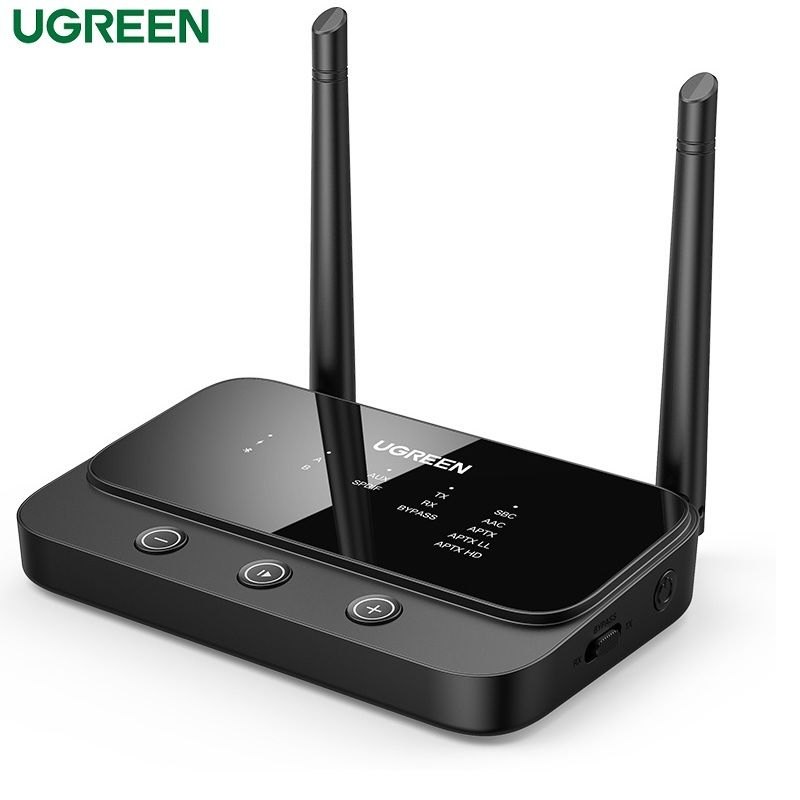 Ugreen 20140 100m Long Range Bluetooth 5.0 Qualcomm Csr8675 Audio station Aptx HD Transmitter Receiver Rx-Tx-Bypass cm433