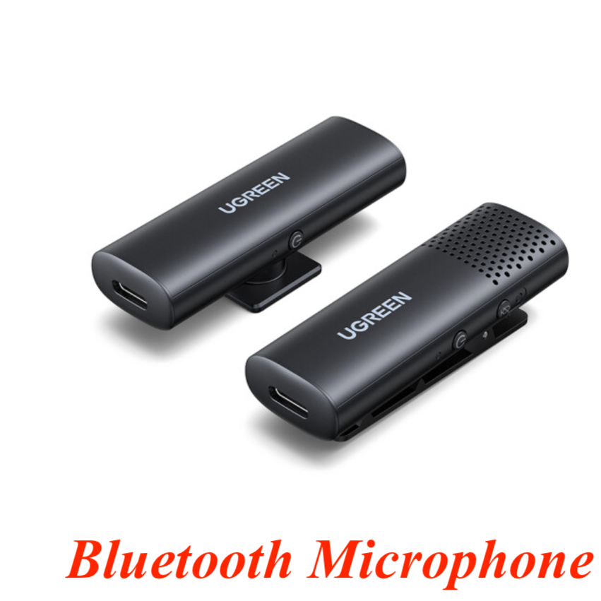 Ugreen 30887 bluetooth microphone clip slr wireless live interview and vlog video recording transmitter and receiver cm476