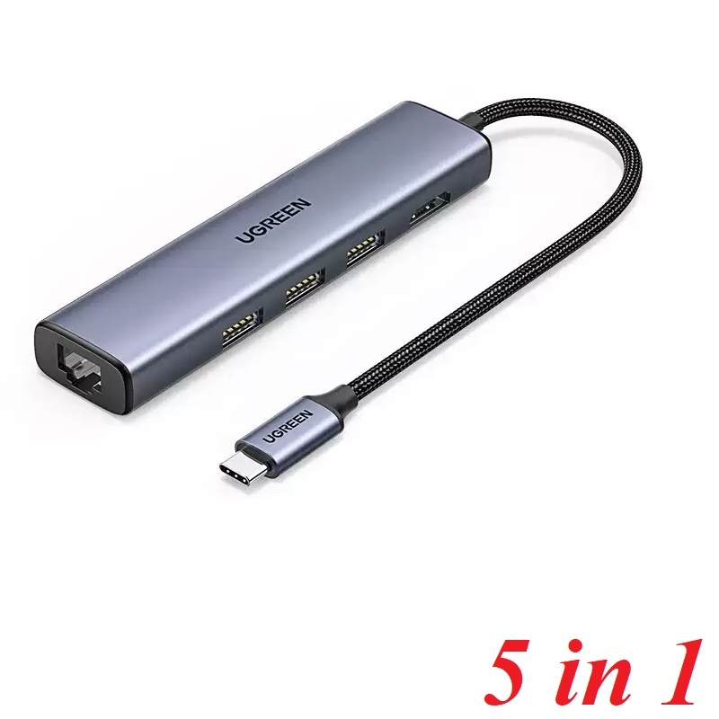Ugreen 20934 Usb Type C To 3×Usb3.0 + Hdmi + Rj45 1000Mbps 20934