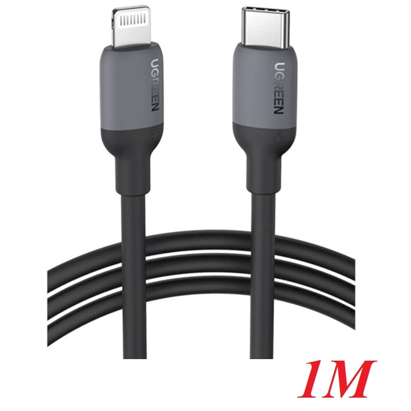 Ugreen 20304 1M Mfi Black Usb Type C To Lightning Silicone Cable US387