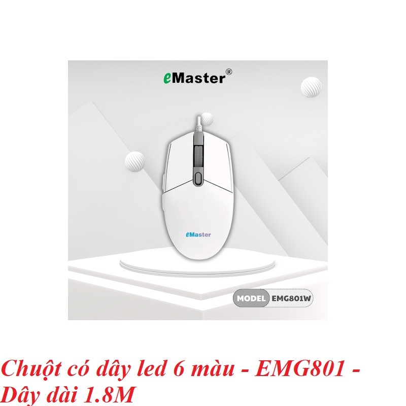 EMASTER 17293 EMG801 1.8M Chuột có dây led 6 màu