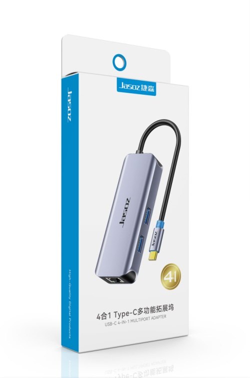 Jasoz T-H108 17cm Type-C HUB 4 in 1 usb 3.0 * 3 + Gigabit RJ45 0.17m TH108 H108 28219