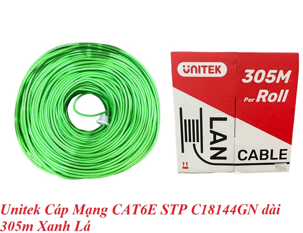 Unitek 17926 1m Xanh Lá Cáp Mạng CAT6E STP Cuộn 305m  C18144GN
