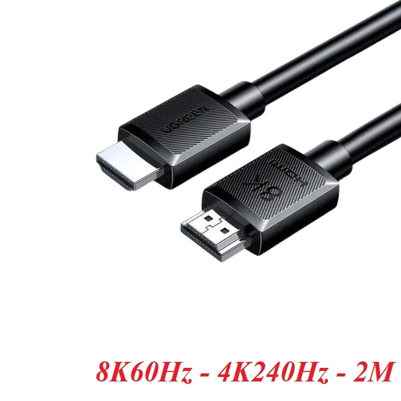 Ugreen 45432 2m 8K60hz v2.1 24K gold Plated 7680*4320@60Hz 3840*2160@240Hz support 48Gbps eARC ARC HDR HDMI 8K@60hz HDMI Male to Male Cable Black HD175