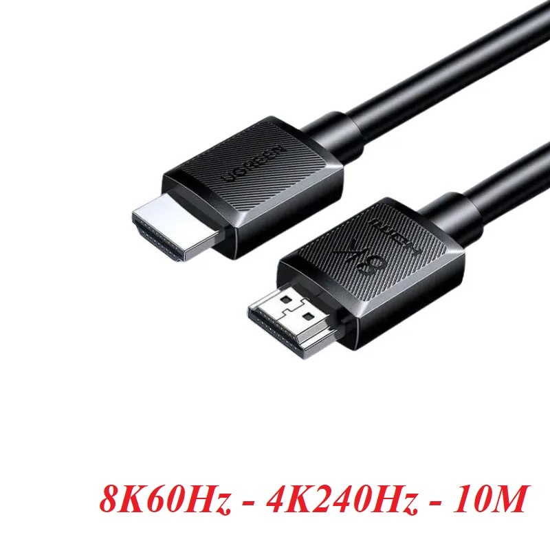 Ugreen 45436 10m 8K60hz v2.1 24K gold Plated 7680*4320@60Hz 3840*2160@240Hz support 48Gbps eARC ARC HDR HDMI 8K@60hz HDMI Male to Male Cable Black HD175