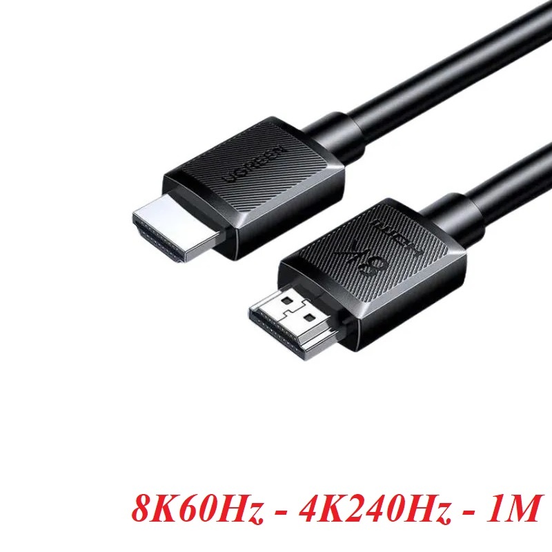 Ugreen 45430 1m 8K60hz v2.1 24K gold Plated 7680*4320@60Hz 3840*2160@240Hz support 48Gbps eARC ARC HDR HDMI 8K@60hz HDMI Male to Male Cable Black HD175