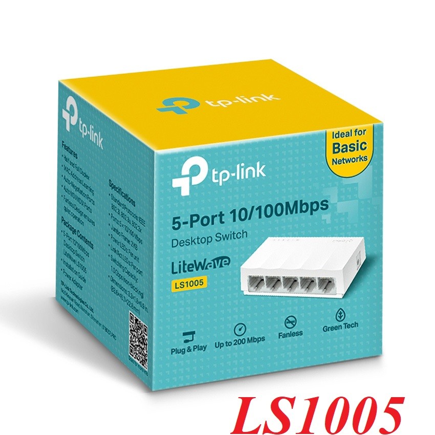 TPlink 37140 LS1005 Switch Để Bàn 5 Cổng 10/100Mbps