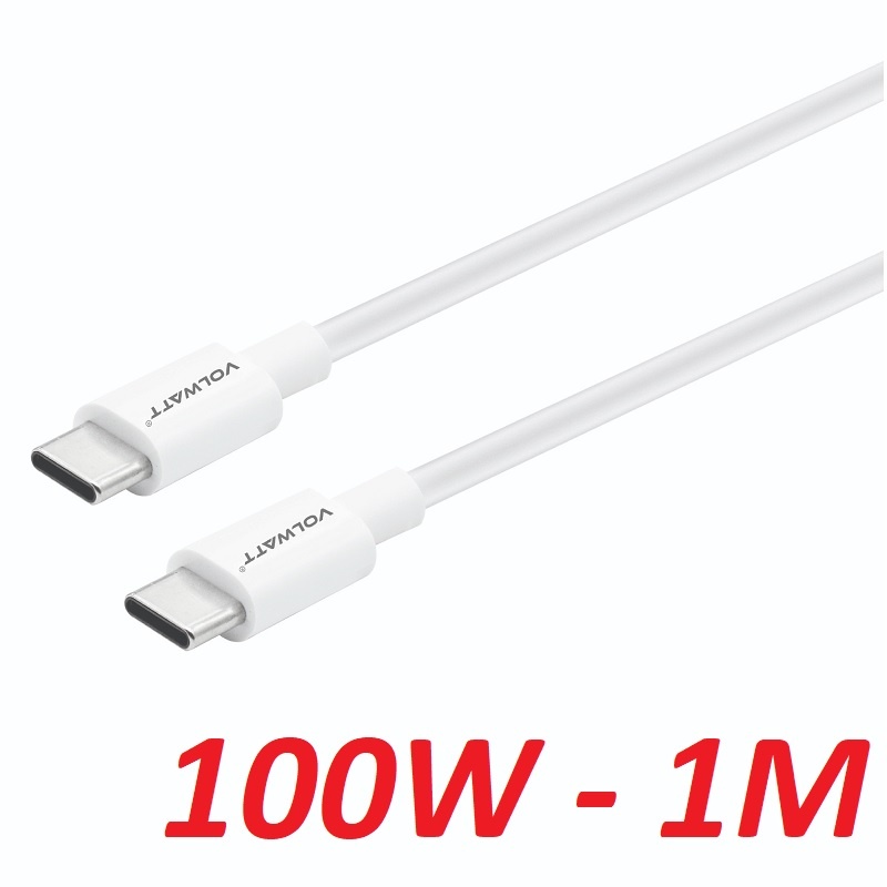 Volwatt 17327 1M 100W Type-C to Type-C sạc siêu nhanh và truyền dữ liệu tốc độ cao GE-033-CC