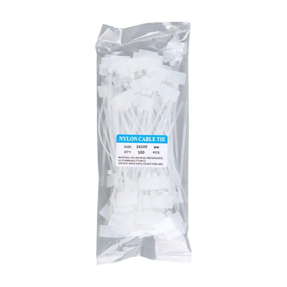 oem 12806 Màu trắng 100 Cái Thẻ Cáp Đóng Băng Thẻ Nhãn Bút Đánh Dấu Dây Kéo Tự Khóa Dây Buộc Nylon
