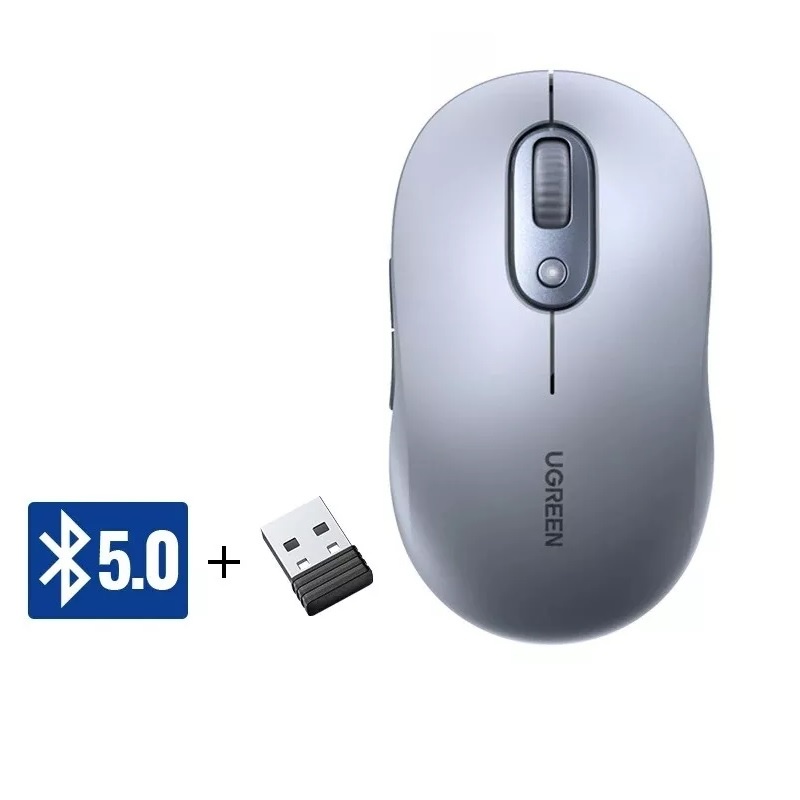Ugreen 45149 màu xám 2.4Ghz 4000 DPI Wireless + Bluetooth chất liệu nhựa ABS M556