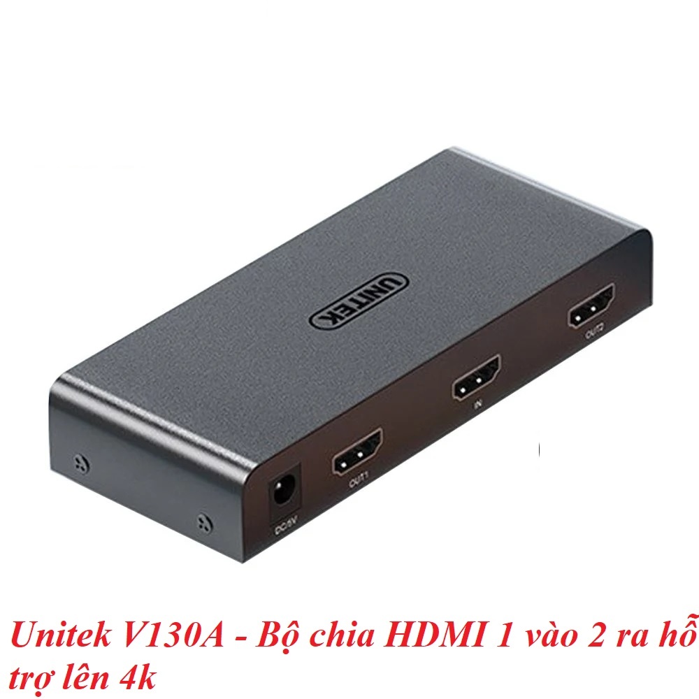 Unitek V130A màu xám 4K@30Hz 1x2 Bộ chia HDMI 1 vào 2 ra hỗ trợ lên 4k 12730