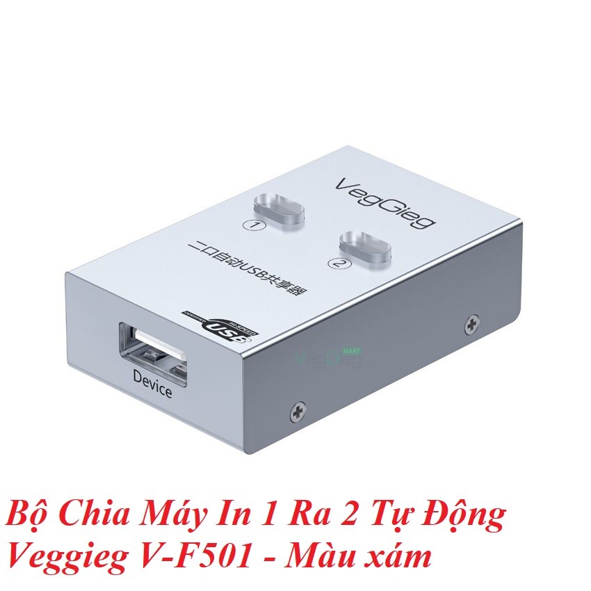Veggieg 12117 V-F501 màu xám Bộ Chia Máy In 1 Ra 2 Tự Động
