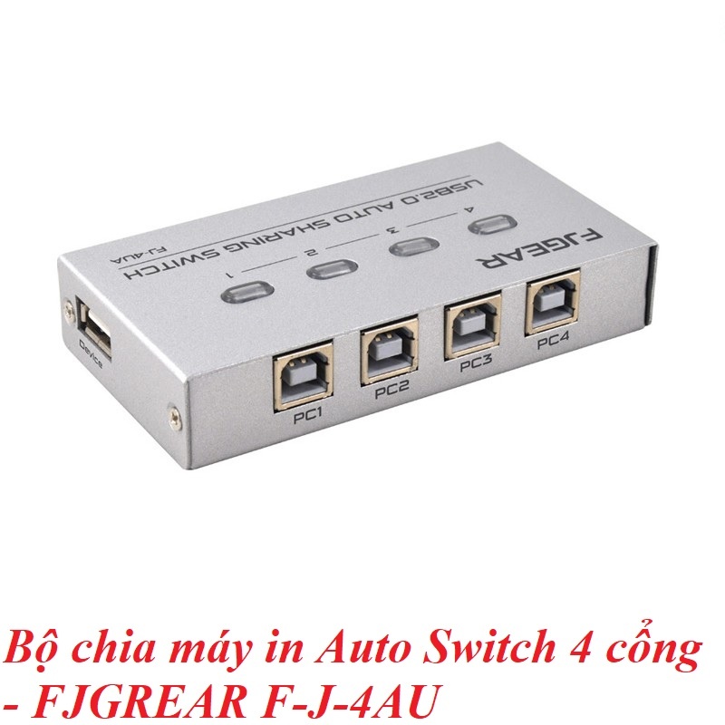 FJGREAR 12429 4x1 4UA Bộ chia máy in Auto Switch 4 cổng usb