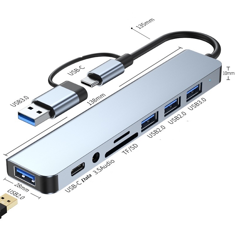 12298 OEM HUB USB, TYPE C - 2 USB 3.0 1 USB 2.0 CRD CF SD PD AUDIO