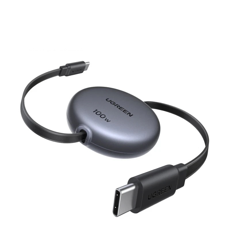 Ugreen 65905 Nexode 1M 100w 5A màu đen Cáp sạc Rút Gọn USB Type-C to C hỗ trợ sạc nhanh 100w 5A và truyền dữ liệu Chip E-Marker L531