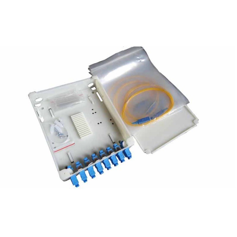 Oem 12698 Hộp ODF FTTH 8FO Hộp phối quang , phụ kiện SC/UPC ko kèm khay