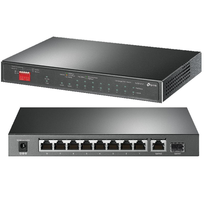 TP-LINK 28921 Switch Chia mạng để bàn 10 cổng Gigabit với 8 cổng PoE+ , 9 cổng RJ45 10/100/1000Mbps, 1 cổng SFP Gigabit TL-SG1210P