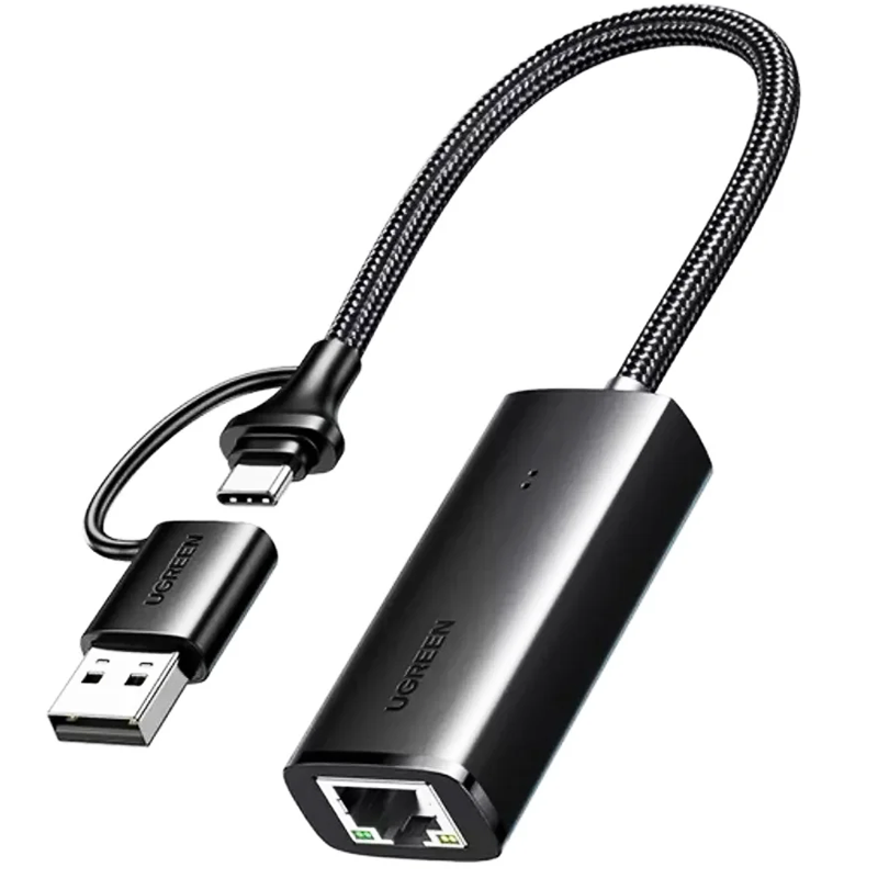 Ugreen 15638 combo USB-C + USB-A to 1000Mbps gigabits rj45 lan Ethernet Adapter CM650